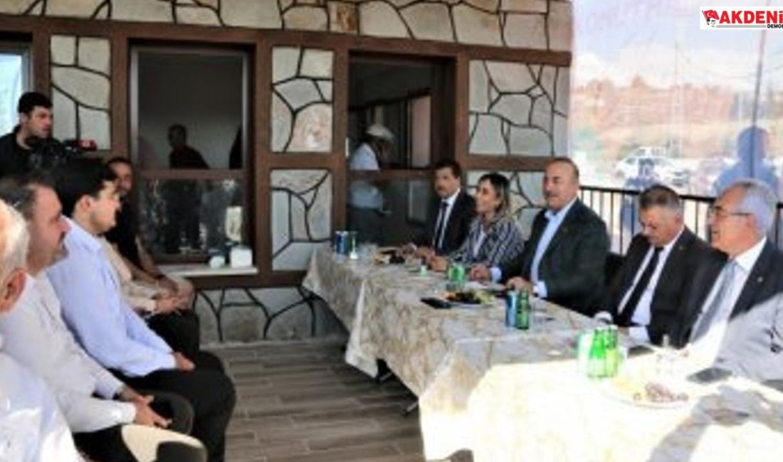 Çavuşoğlu, yangın bölgesinde teslim edilen evleri ziyaret etti